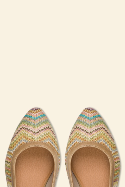 Jana Shoes - Zoe Zigzag Softline Vegan slingbacks in beige and multi 3