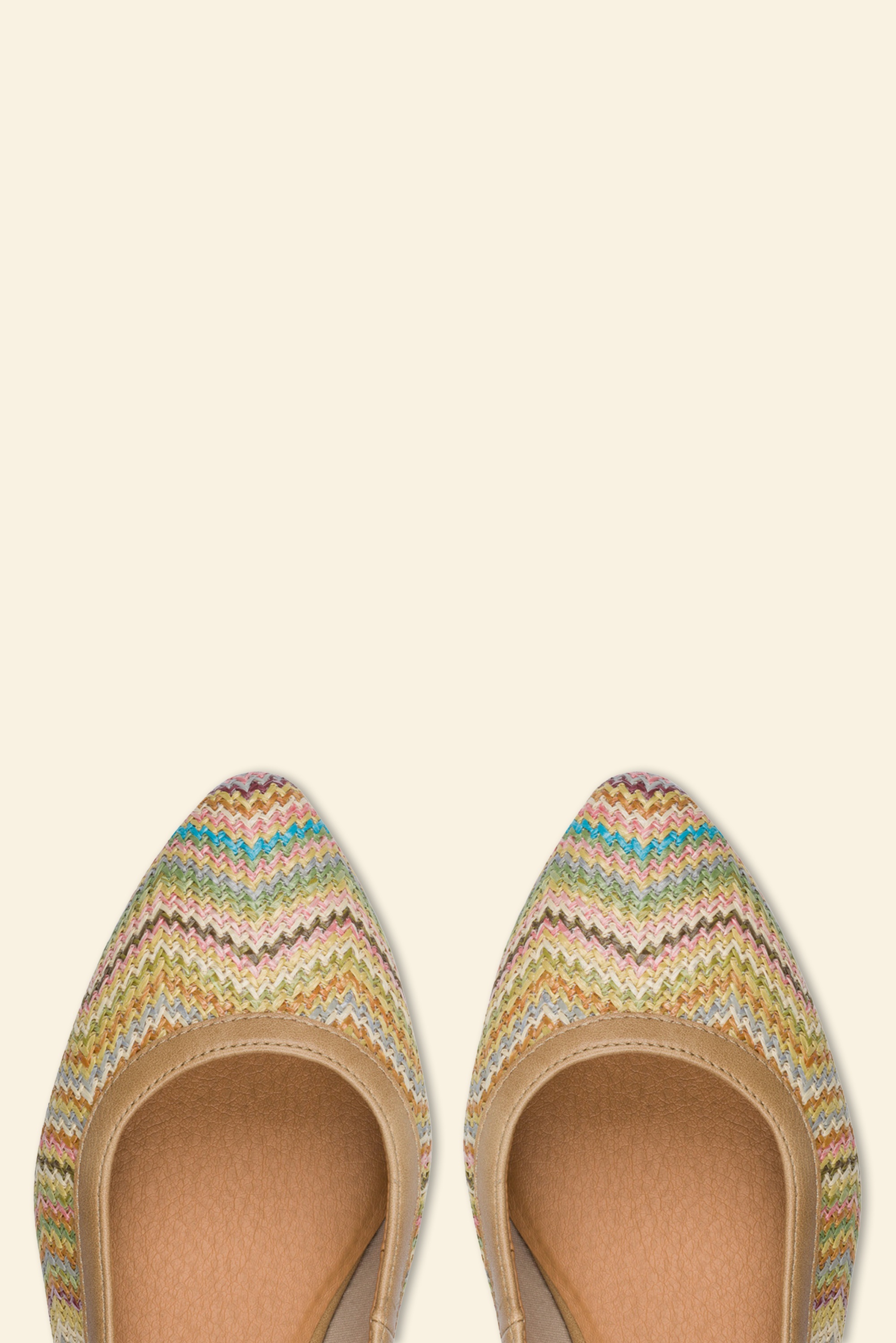Jana Shoes - Zoe Zigzag Softline Vegan slingbacks in beige and multi 3