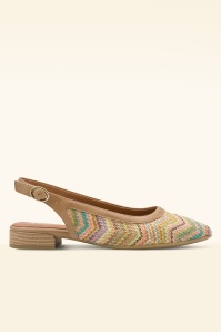 Jana Shoes - Zoe Zigzag Softline Vegan slingbacks in beige and multi