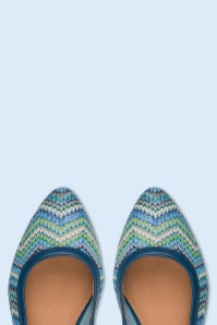 Jana Shoes - Zoe Zigzag Softline Vegan slingbacks in blauw 3