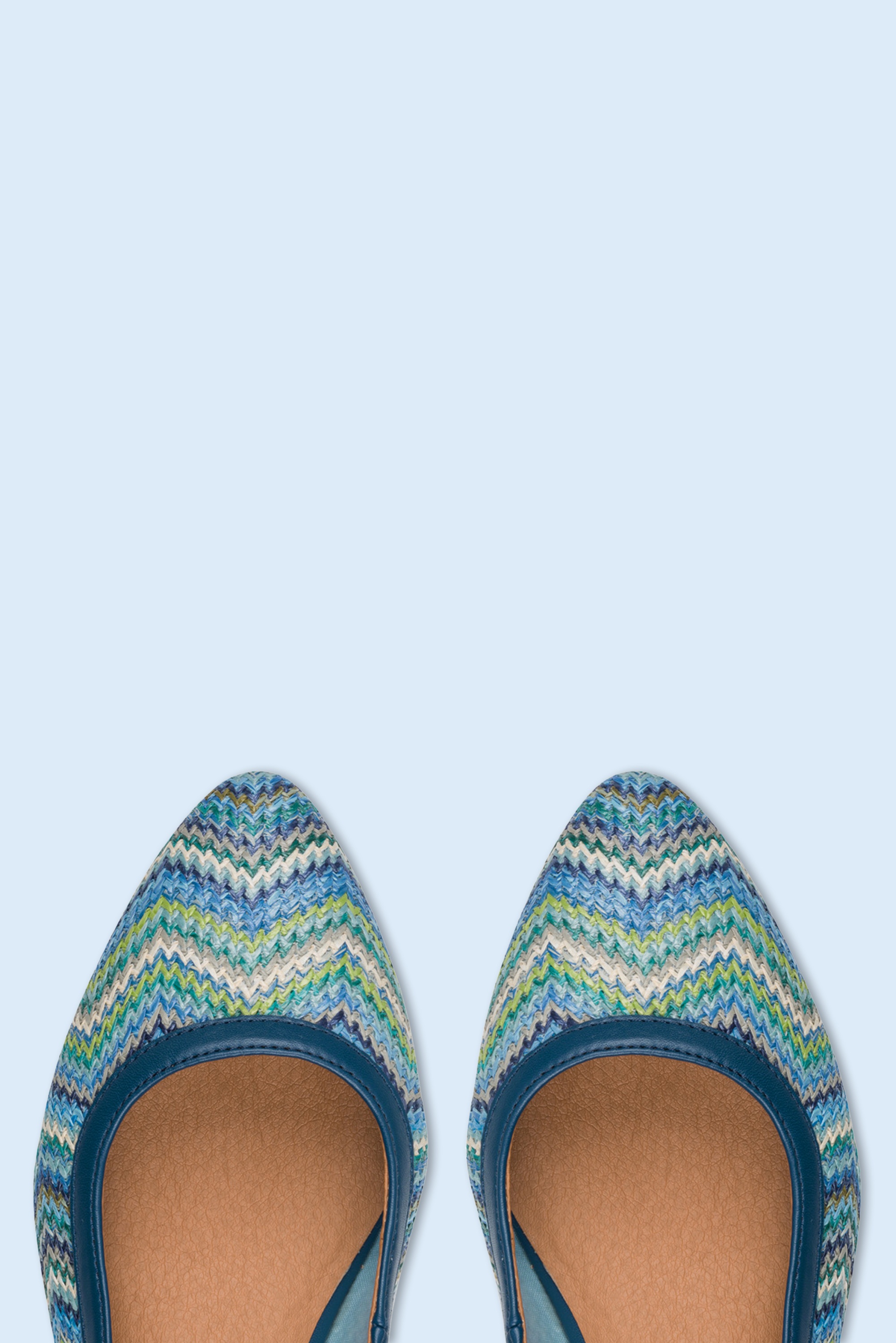 Jana Shoes - Zoe Zigzag Softline Vegan slingbacks in blauw 3