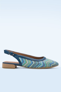 Jana Shoes - Zoe Zigzag Softline Vegan slingbacks in blauw