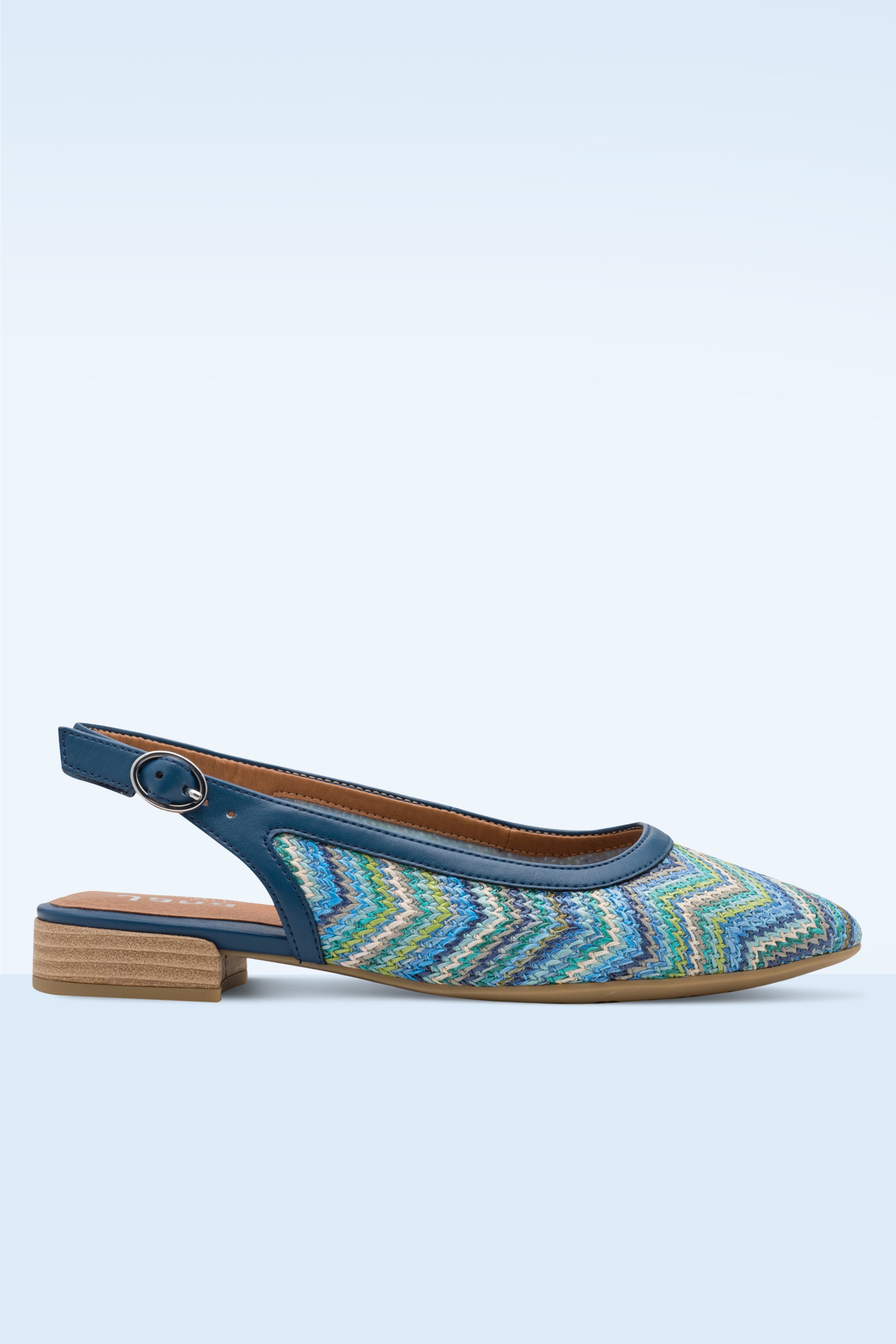 Jana Shoes - Zoe Zigzag Softline Vegan slingbacks in blauw