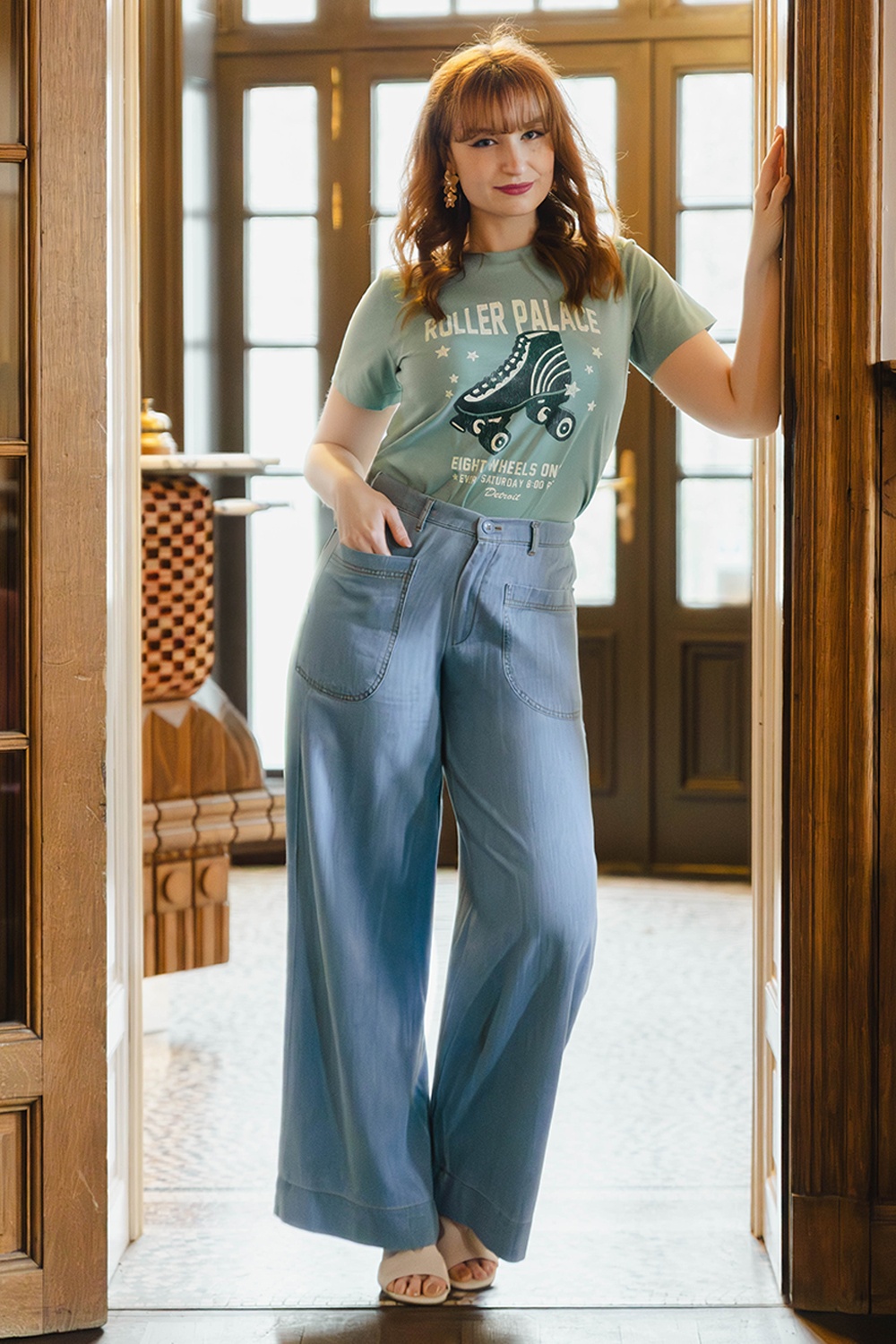 Mademoiselle YéYé - Wide Wonder jeans in lichtblauw