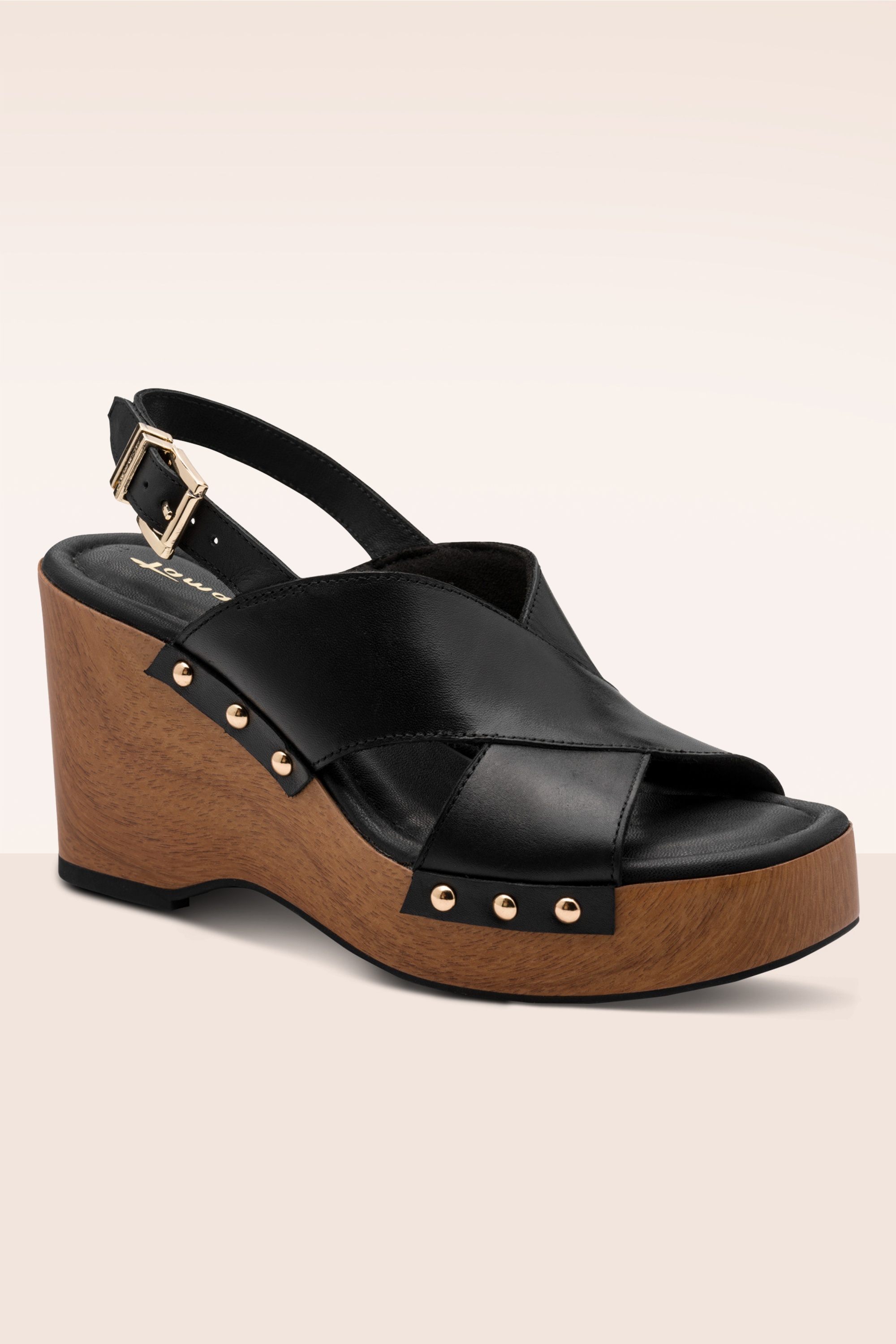 Tamaris - The Seventies Rebel Wedge klompjes in zwart 2