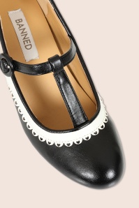 Banned Retro - Vintage Voyager pumps in zwart en wit 2