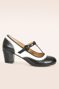 Banned Retro - Vintage Voyager pumps in zwart en wit