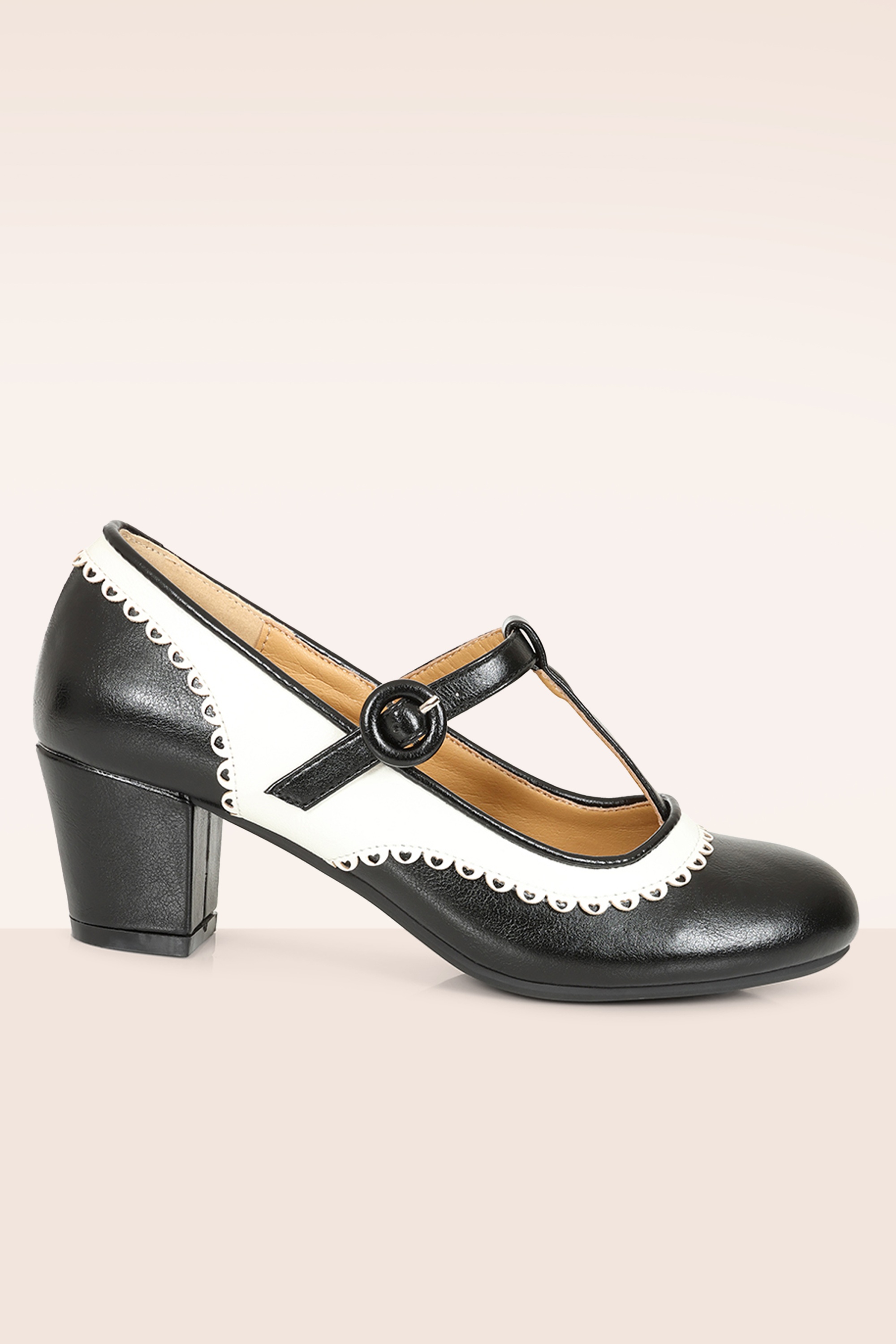 Banned Retro - Vintage Voyager pumps in zwart en wit