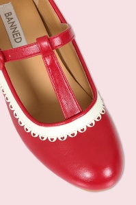 Banned Retro - Vintage Voyager pumps in rood en wit 2