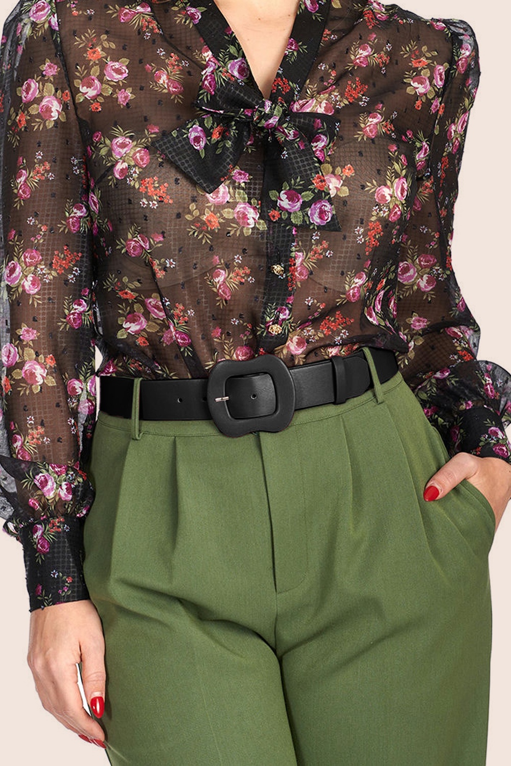 Banned Retro - Rosa-Lee riem in zwart 2