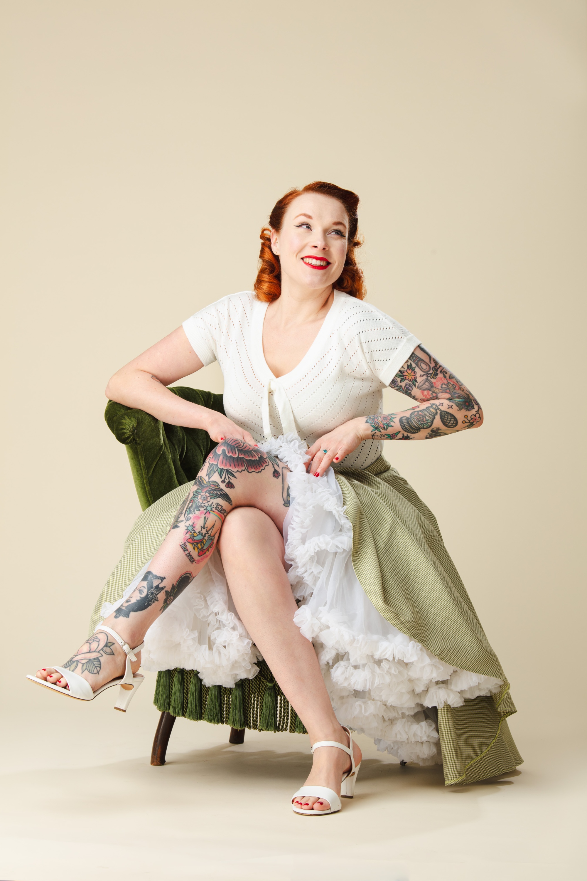 Banned Retro - Lola Lifeforms-rok in wit 4