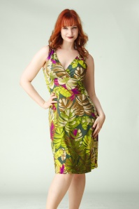 Surkana - Leafy Delight jurk in multi