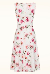 Vintage Chic for Topvintage - Topvintage Exclusive ~ Cindi Rose swing jurk in wit en roze 2