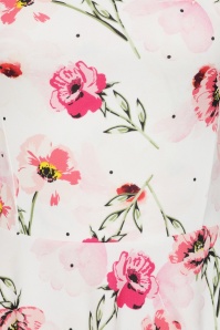 Vintage Chic for Topvintage - Topvintage Exclusive ~ Cindi Rose swing jurk in wit en roze 3