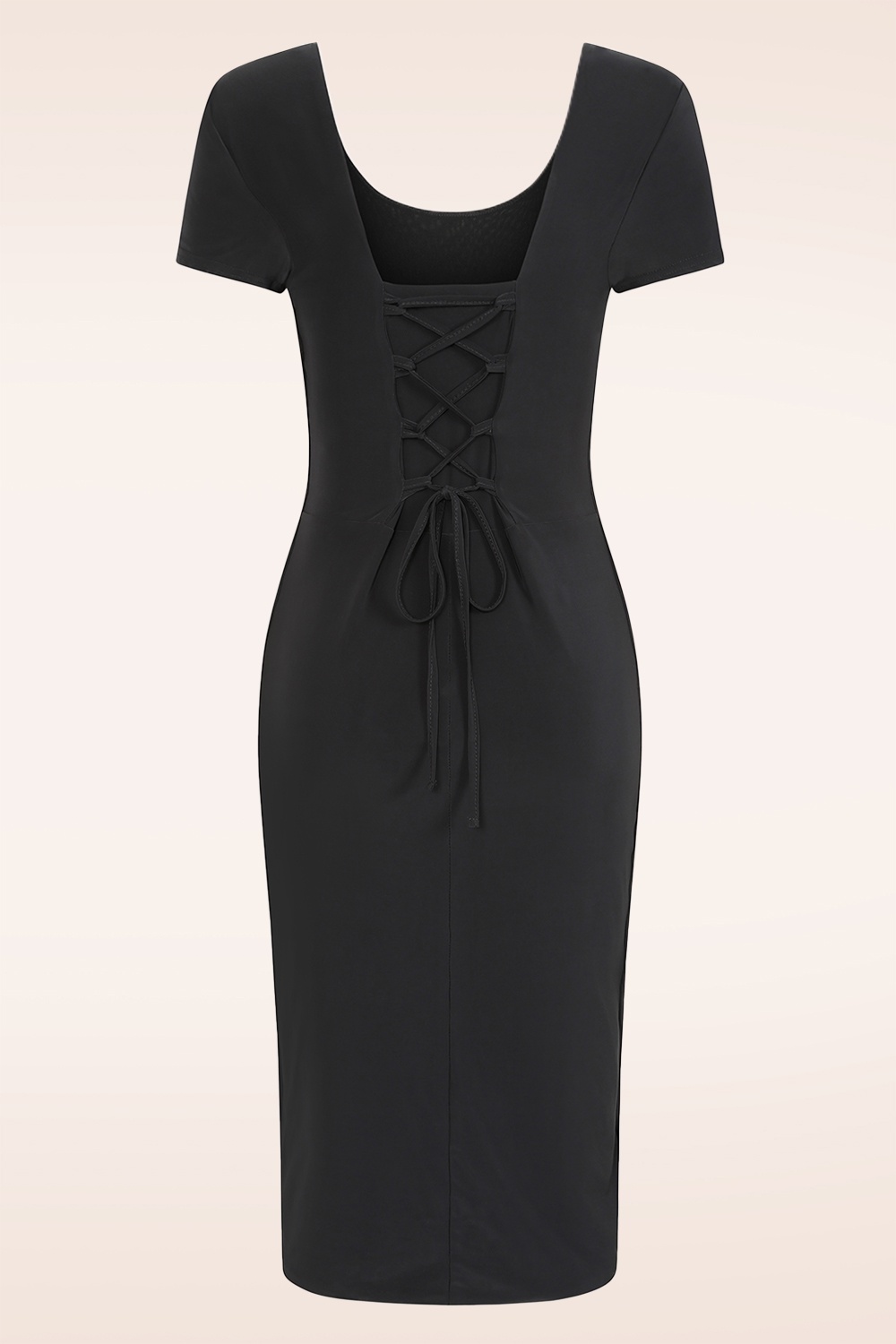 Vintage Chic for Topvintage - Topvintage exclusive ~ Margot Midnight pencil jurk in zwart 2