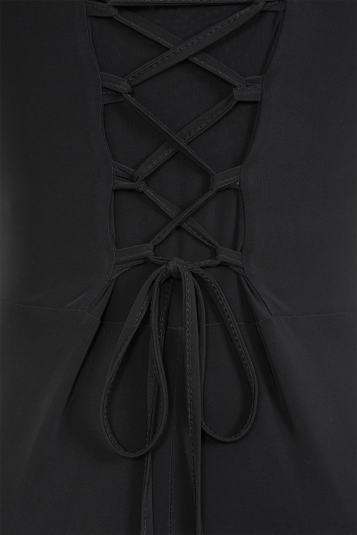 Vintage Chic for Topvintage - Topvintage exclusive ~ Margot Midnight pencil jurk in zwart 3