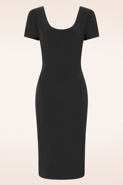 Vintage Chic for Topvintage - Topvintage exclusive ~ Margot Midnight pencil jurk in zwart