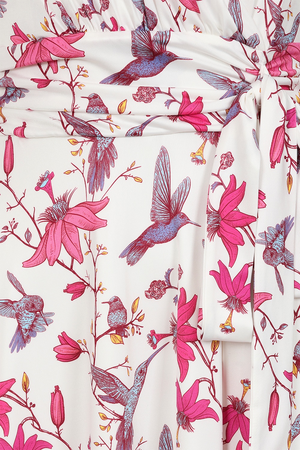 Vintage Chic for Topvintage - Topvintage exclusive ~ Jane Floral kolibrie swing jurk in wit en multi 3