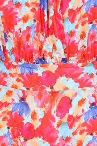 Vintage Chic for Topvintage - Topvintage exclusive ~ Camille Petal waterverf swing jurk in rood en blauw 3