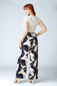 Surkana - Marina Breeze pantalon in gebroken wit en marineblauw 3