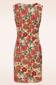 Vintage Chic for Topvintage - Topvintage exclusive ~ Lulu Floral jurk in groen en multi 2