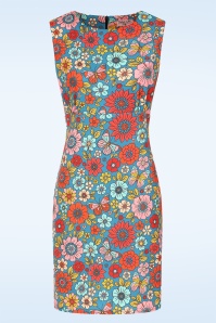 Vintage Chic for Topvintage - Topvintage exclusive ~ Betty Floral jurk in blauw