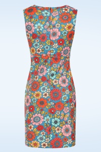 Vintage Chic for Topvintage - Topvintage exclusive ~ Betty Floral jurk in blauw 2