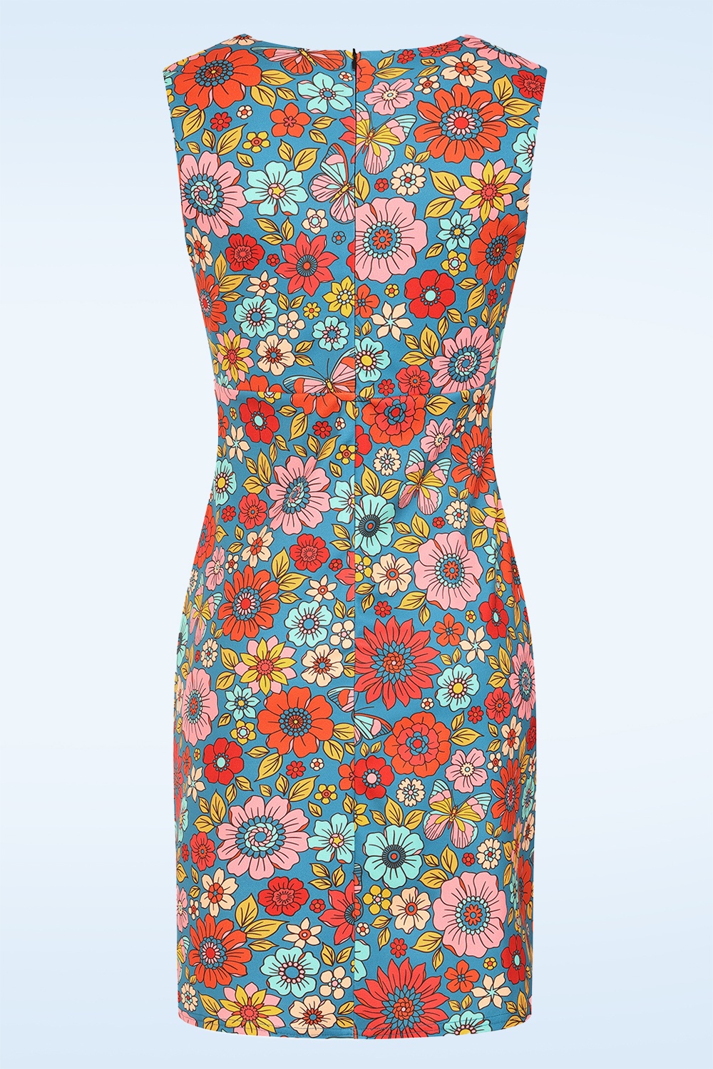Vintage Chic for Topvintage - Topvintage exclusive ~ Betty Floral jurk in blauw 2
