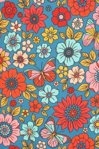 Vintage Chic for Topvintage - Topvintage exclusive ~ Betty Floral jurk in blauw 3