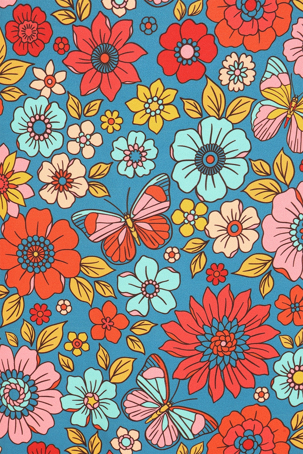 Vintage Chic for Topvintage - Topvintage exclusive ~ Betty Floral jurk in blauw 3