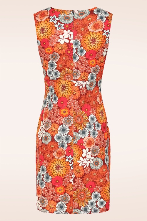 Vintage Chic for Topvintage - Topvintage exclusive ~ Betty Floral jurk in oranje 2