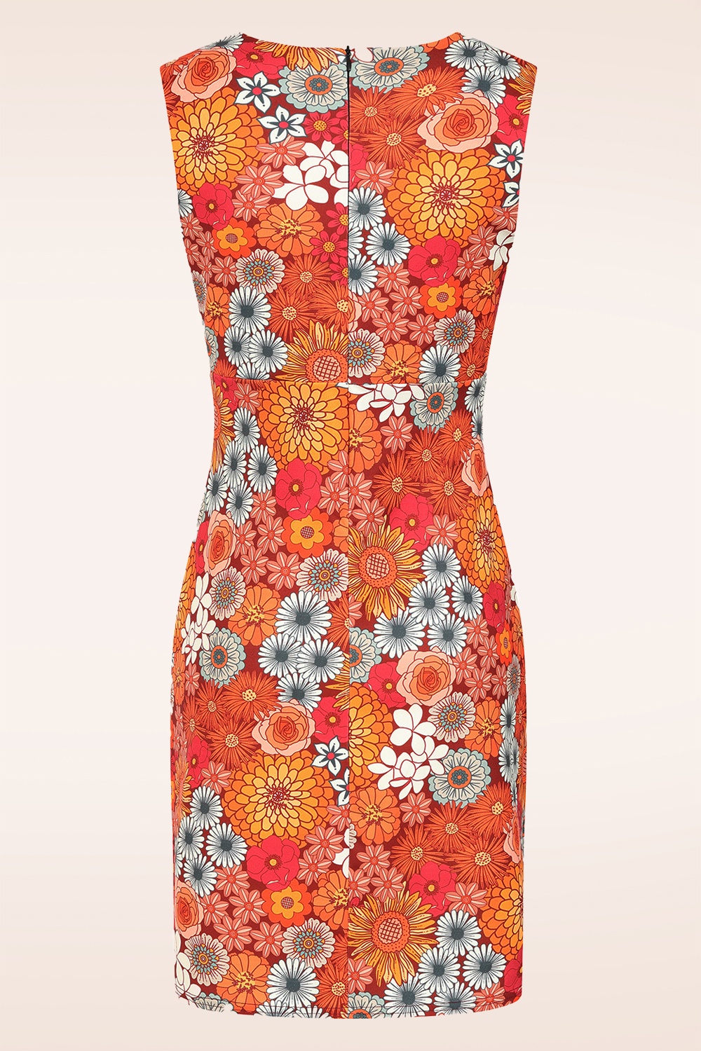 Vintage Chic for Topvintage - Topvintage exclusive ~ Betty Floral jurk in oranje 2