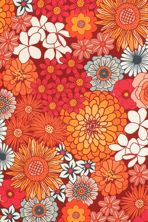 Vintage Chic for Topvintage - Topvintage exclusive ~ Betty Floral jurk in oranje 3
