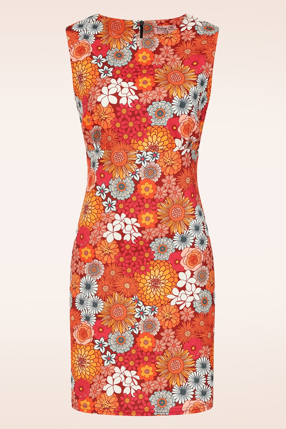 Vintage Chic for Topvintage - Topvintage exclusive ~ Betty Floral jurk in oranje