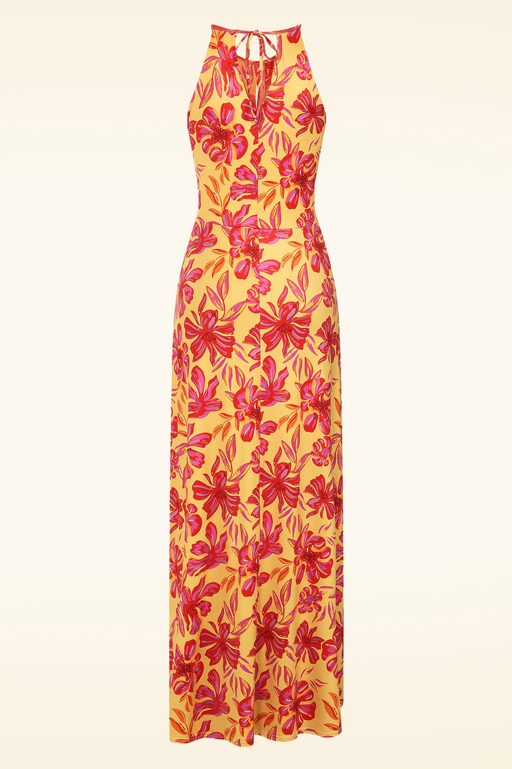 Vintage Chic for Topvintage - Topvintage exclusive ~ Melody Tropical Flower maxi jurk in geel 2
