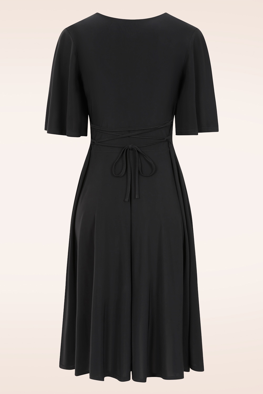 Vintage Chic for Topvintage - Topvintage exclusive ~ Cassie Slinky Ballerina swing jurk in zwart 2