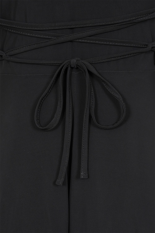 Vintage Chic for Topvintage - Topvintage exclusive ~ Cassie Slinky Ballerina swing jurk in zwart 3