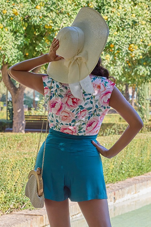 Miss Candyfloss - Nesrine Pia blouse in roze rozen 3
