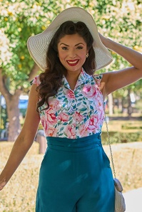 Miss Candyfloss - Nesrine Pia blouse in roze rozen