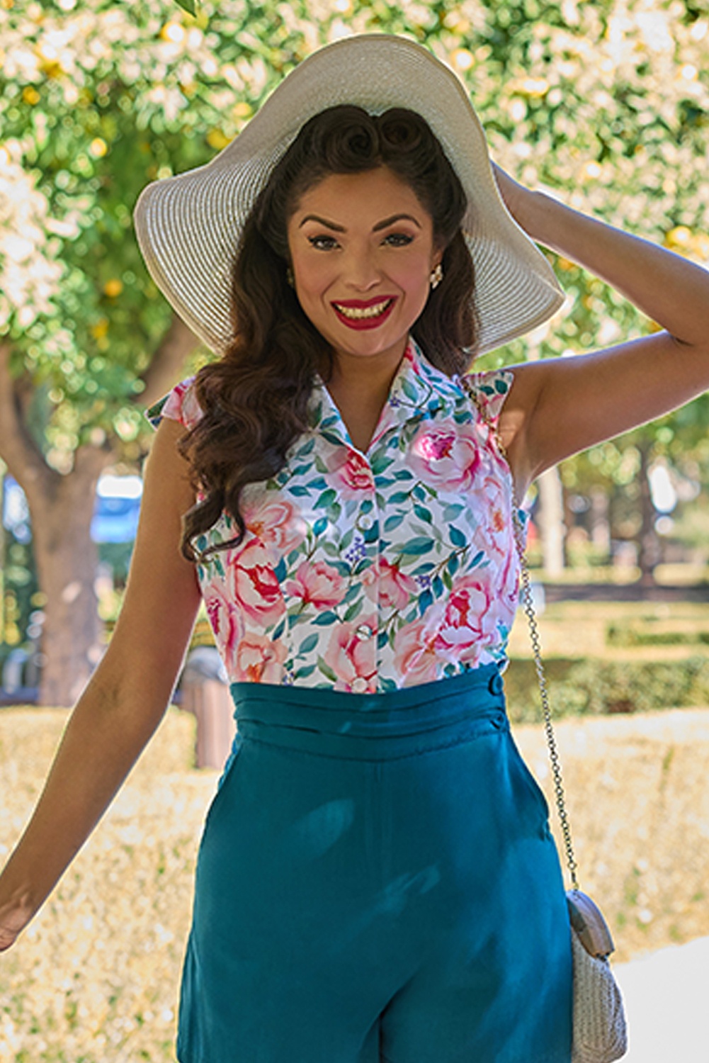 Miss Candyfloss - Nesrine Pia blouse in roze rozen