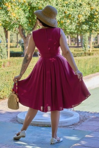 Miss Candyfloss - Raula Mai summer jurk in bessen rood 3