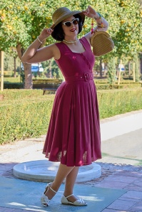 Miss Candyfloss - Raula Mai summer jurk in bessen rood 2