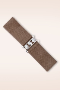 Banned Retro - Lauren Vintage Stretch riem in lichtbruin