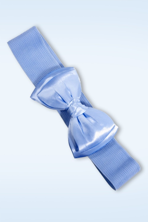 Banned Retro - Bella Bow riem in korenbloemblauw