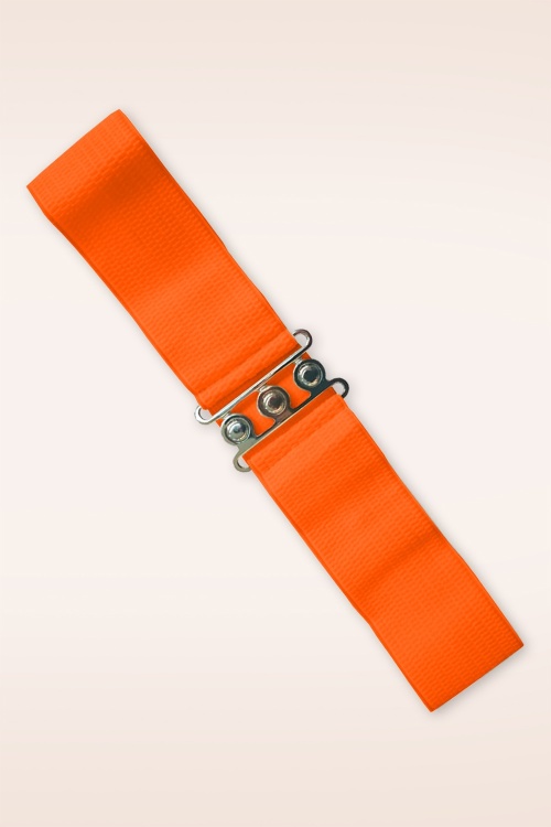 Banned Retro - Lauren Vintage stretch riem in oranje