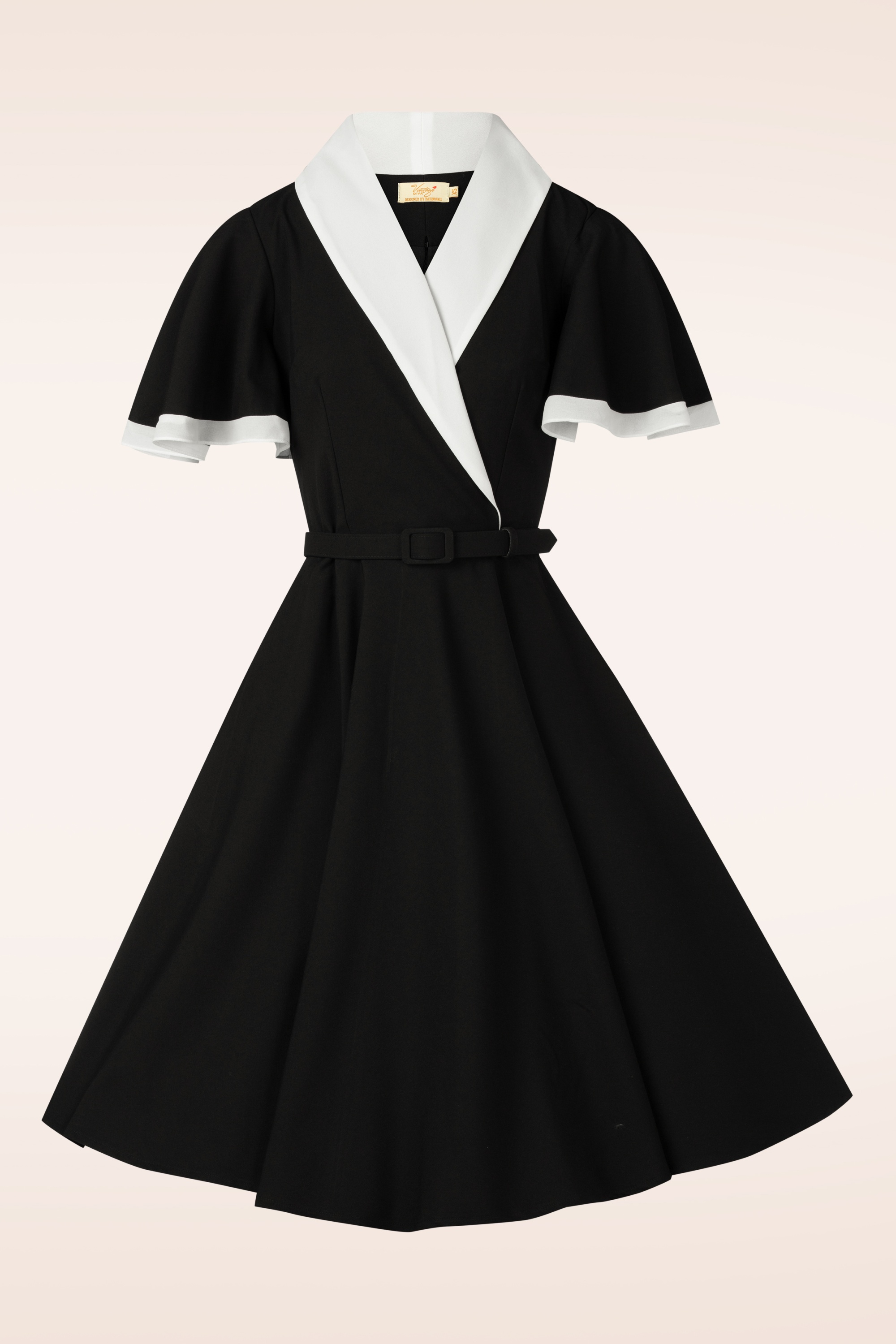 Vintage Diva  - Topvintage exclusive ~ Coco Eliza swing jurk in zwart 5