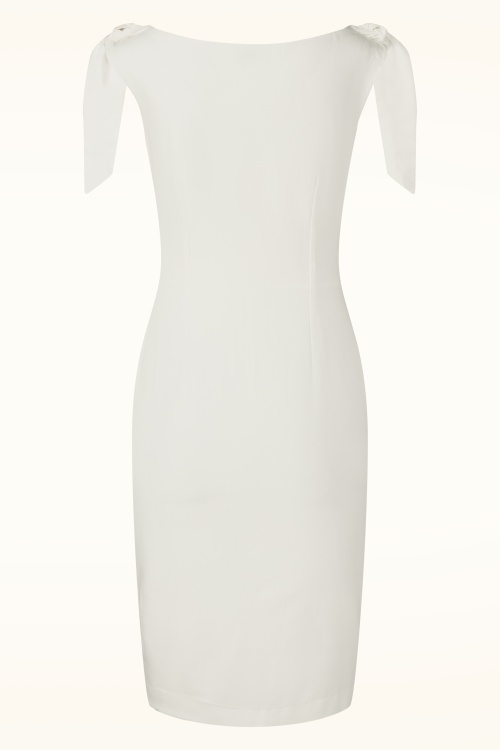 Vintage Diva  - Topvintage exclusive ~ Audrey pencil jurk in crème 7