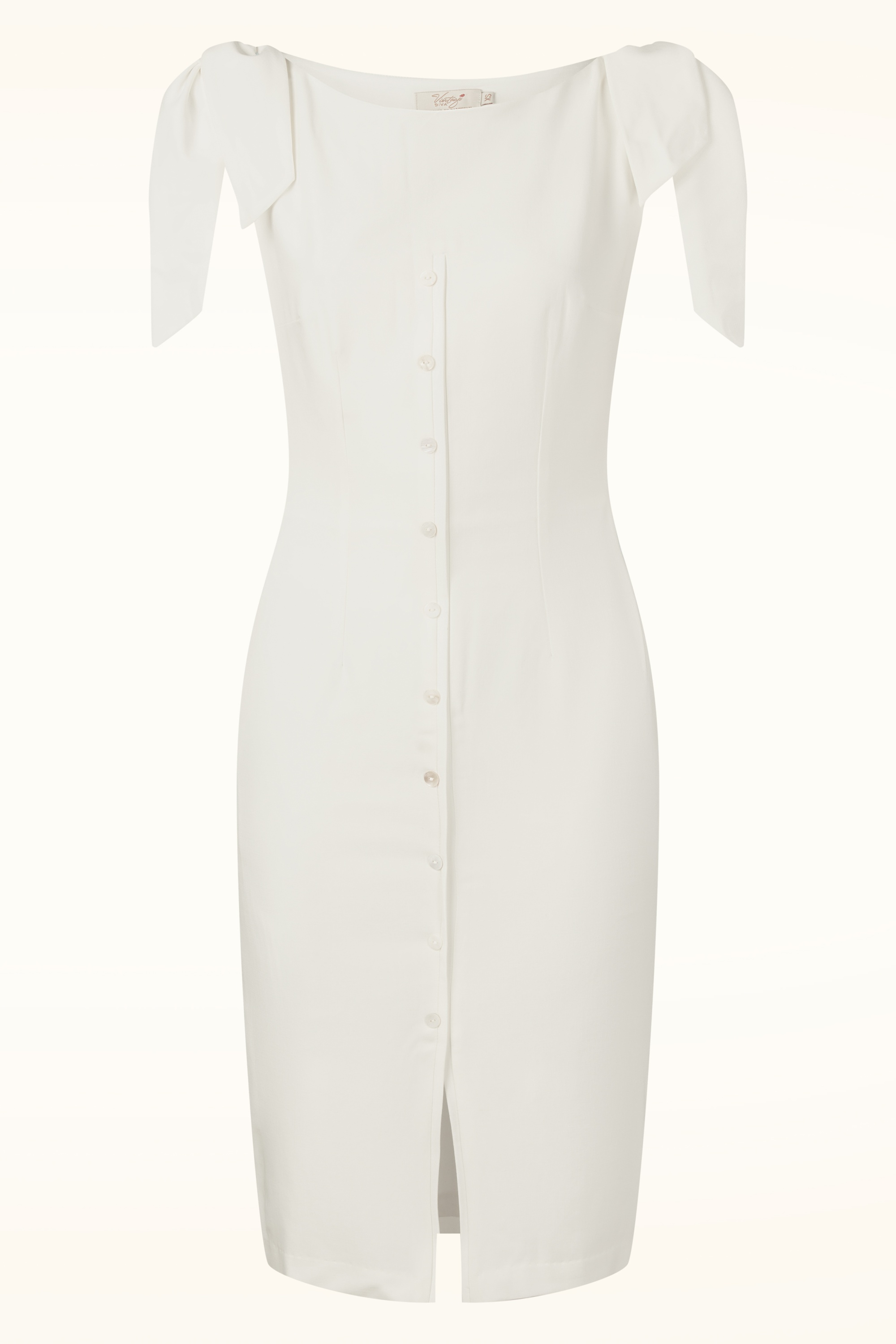 Vintage Diva  - Topvintage exclusive ~ Audrey pencil jurk in crème 2