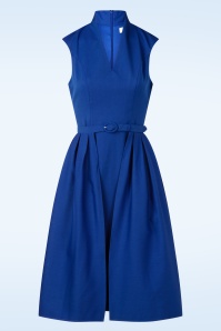 Vintage Diva  - Topvintage exclusive ~ Scarlet pencil jurk met overrok in koningsblauw 2