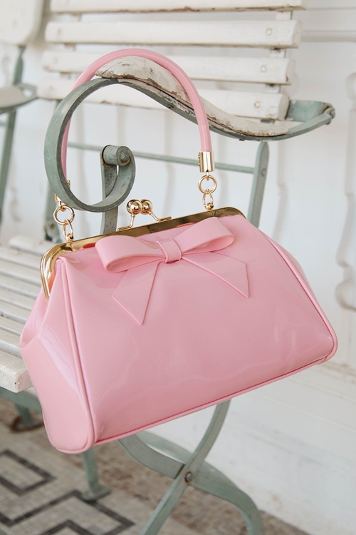 Banned Retro - California Nights lak handtas in roze